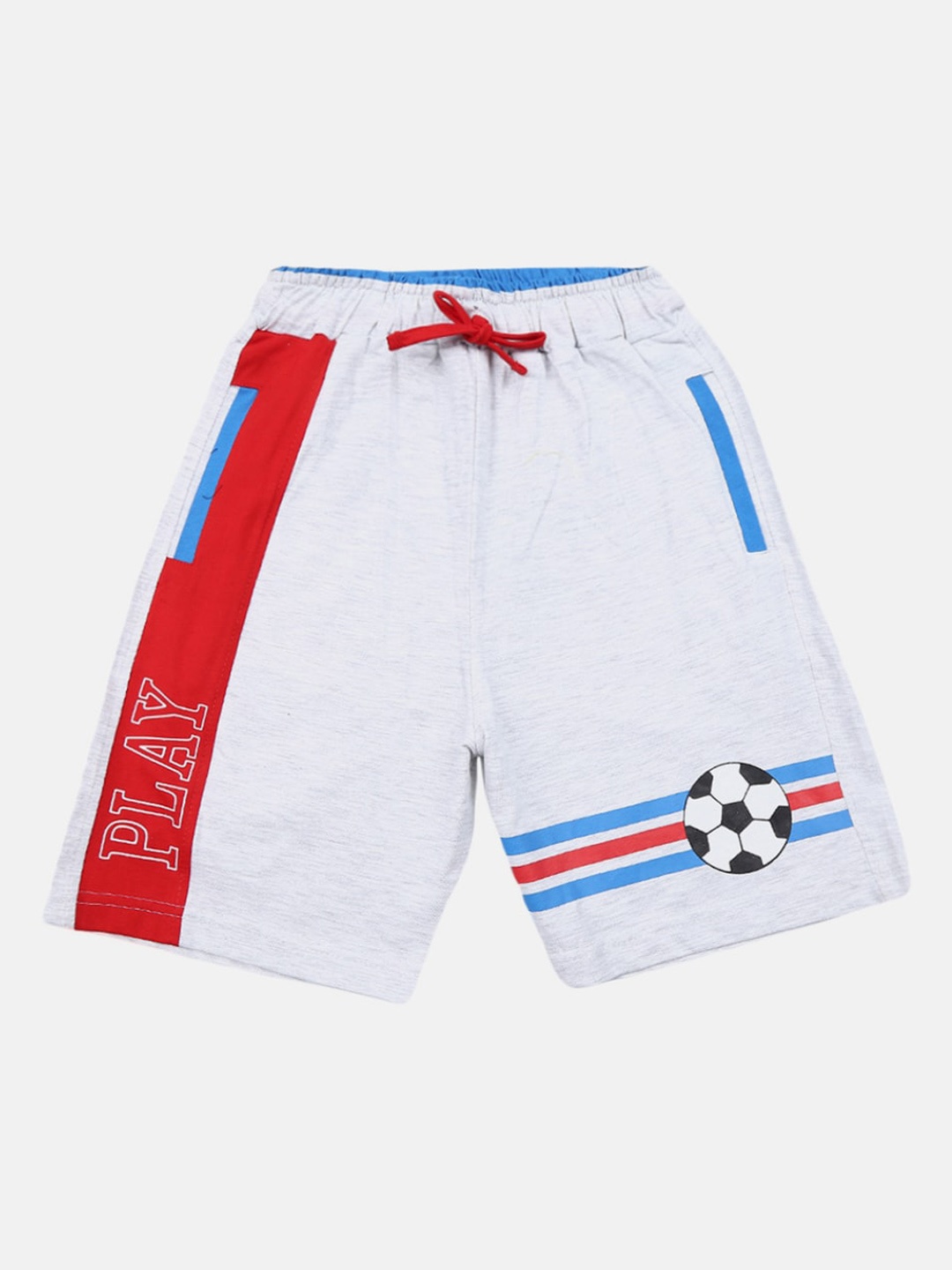 

V-Mart Boys Graphic Printed Cotton Regular Shorts, Grey