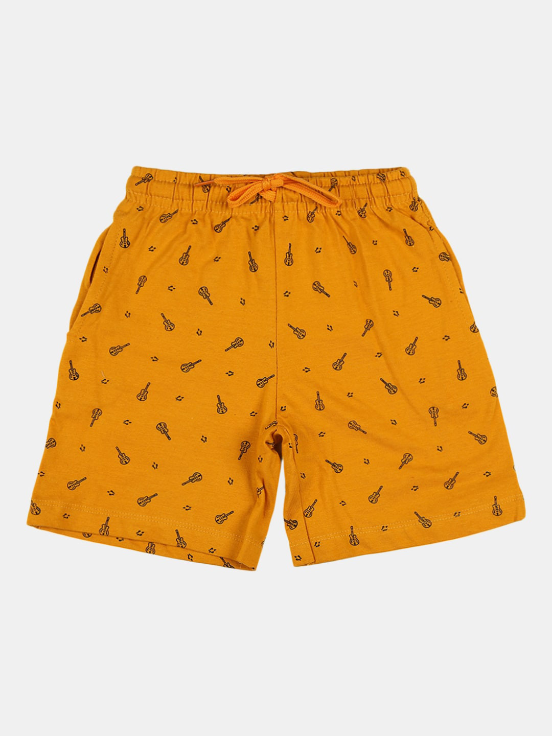 

V-Mart Boys Conversational Printed Mid-Rise Cotton Shorts, Mustard