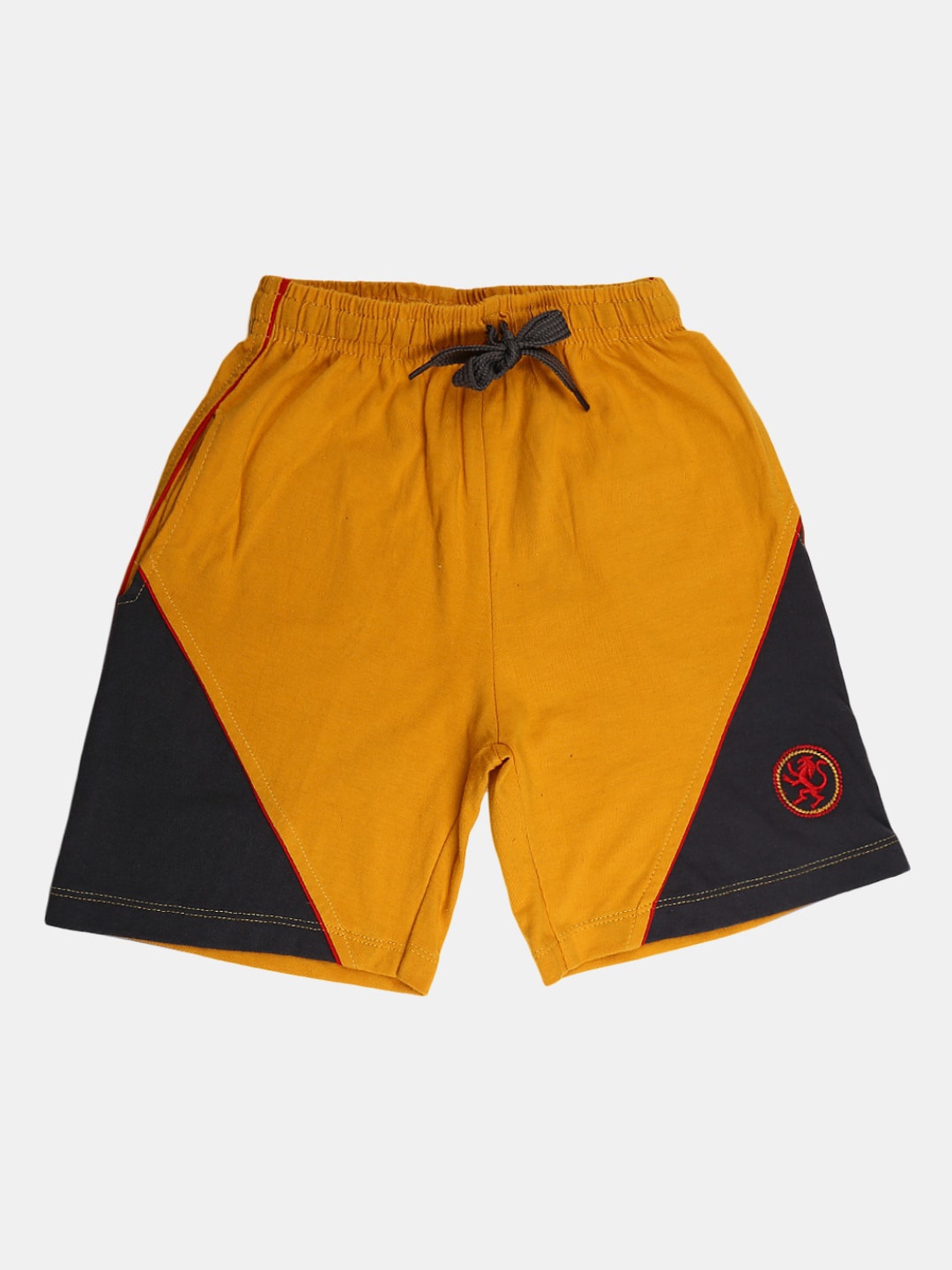 

V-Mart Boys Colourblocked Mid-Rise Cotton Shorts, Yellow