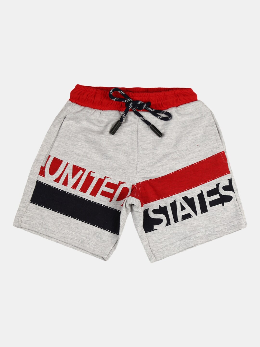 

V-Mart Boys Typography Printed Cotton Regular Shorts, Grey