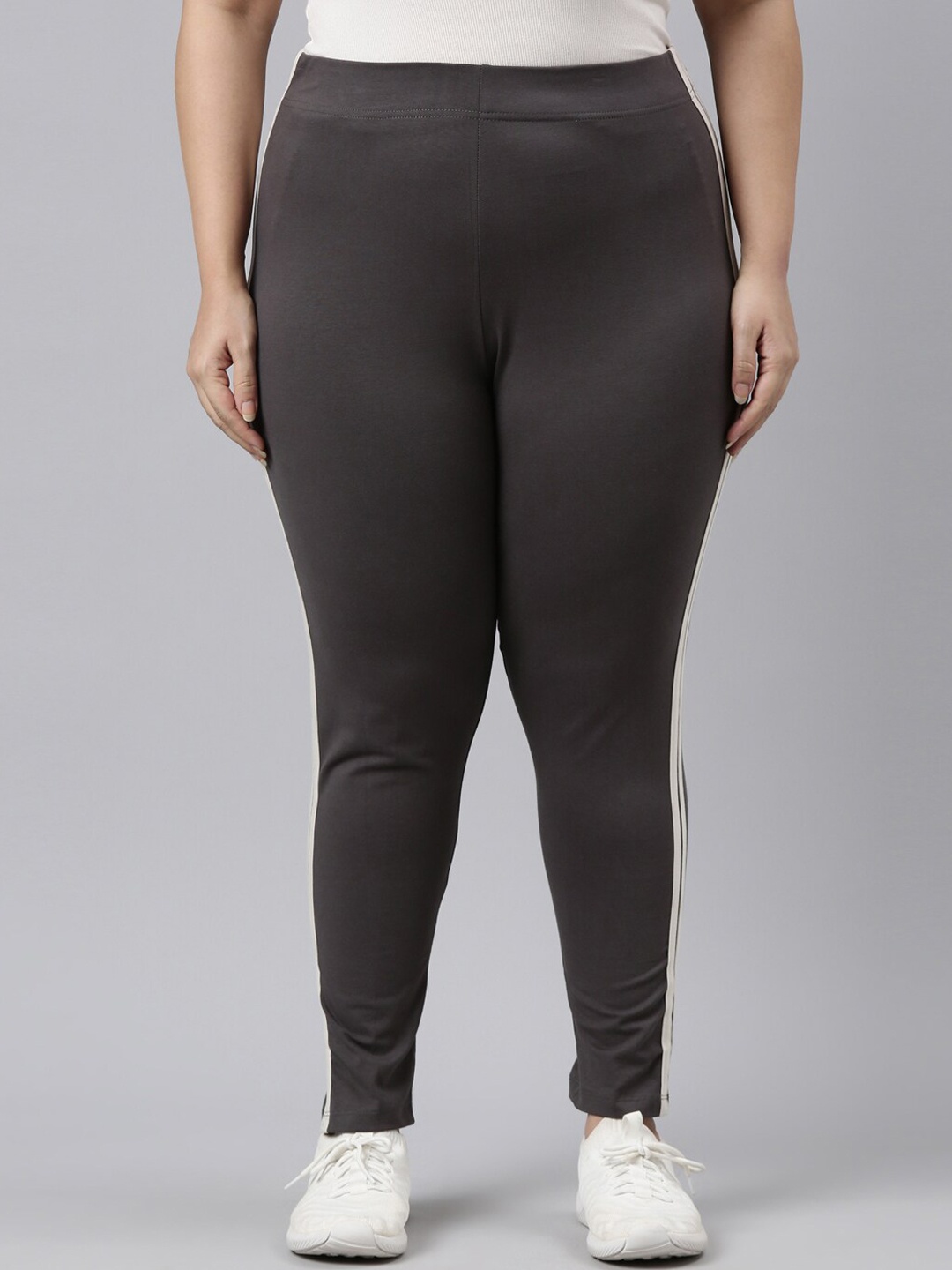 

Go Colors Women Plus Size Slim Fit Cotton Track Pants, Grey