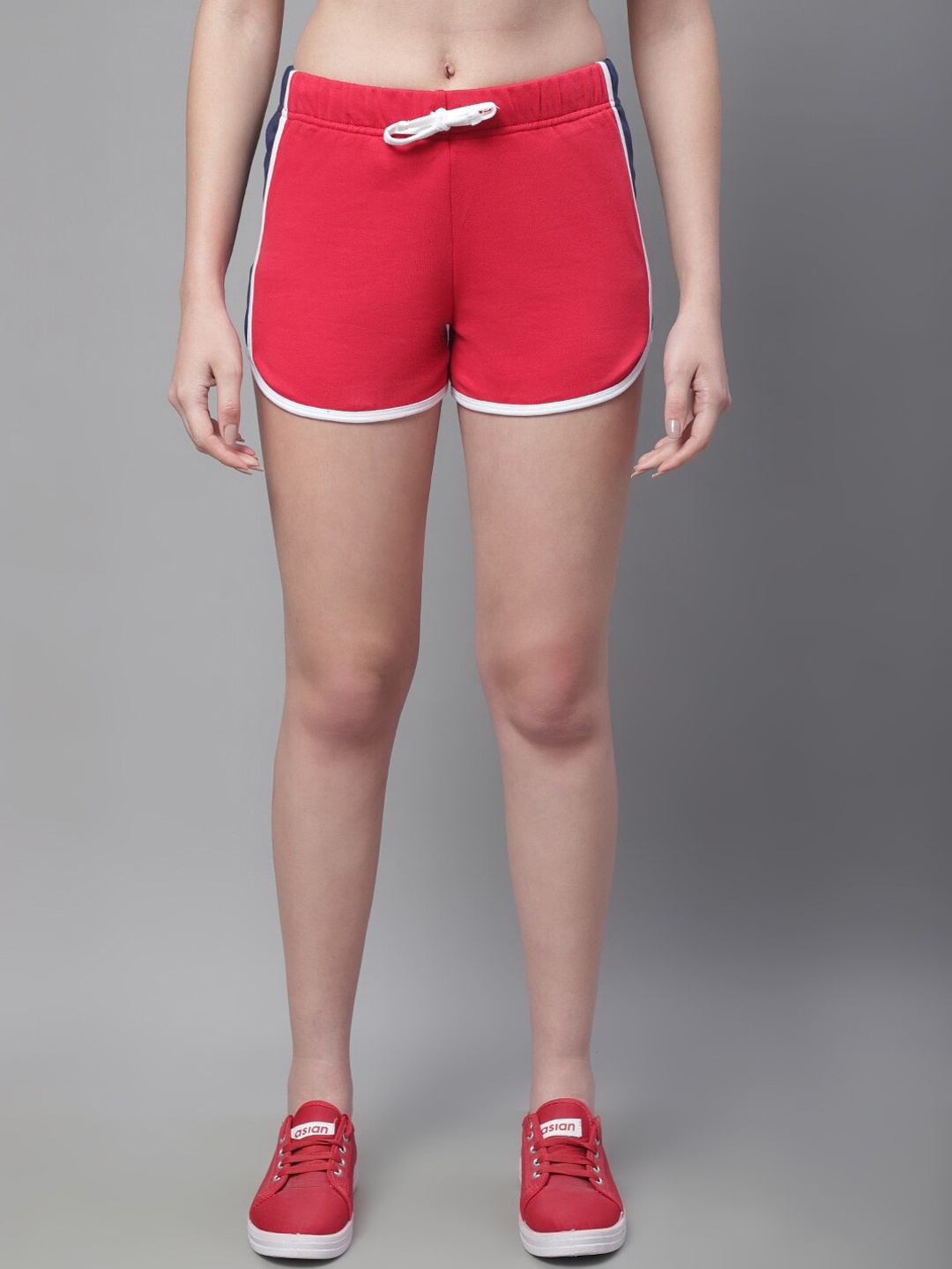

Rute Women Slim Fit High-Rise Sports Shorts, Red