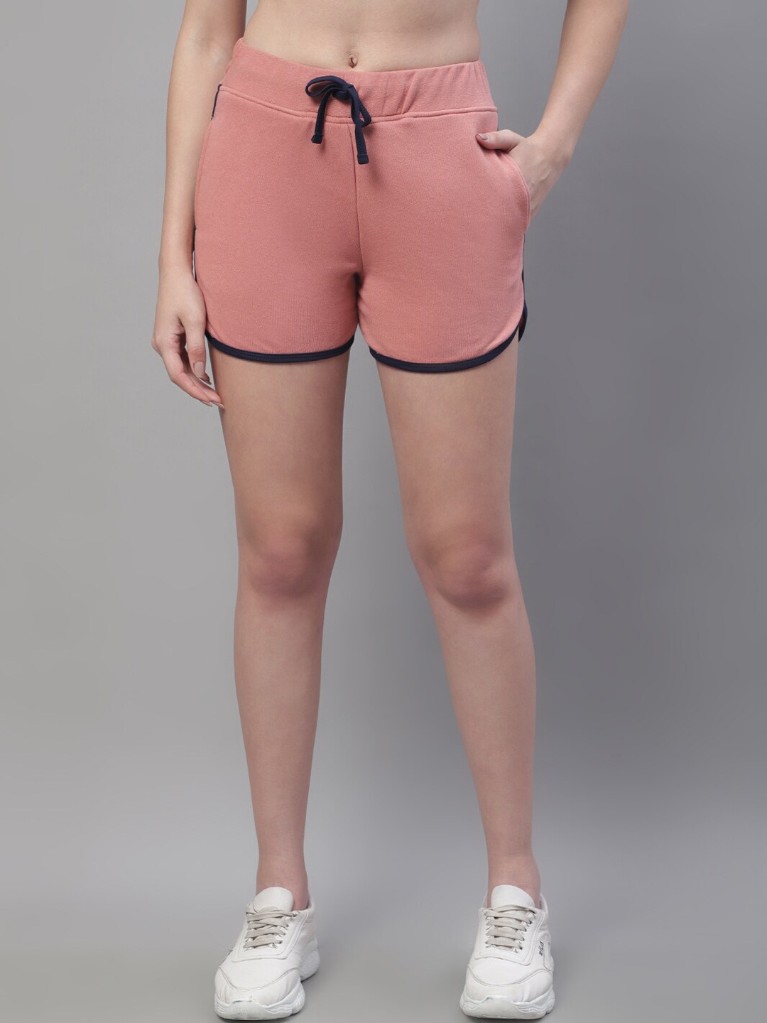 Rute Women High-Rise Slim Fit Sports Shorts, Pink