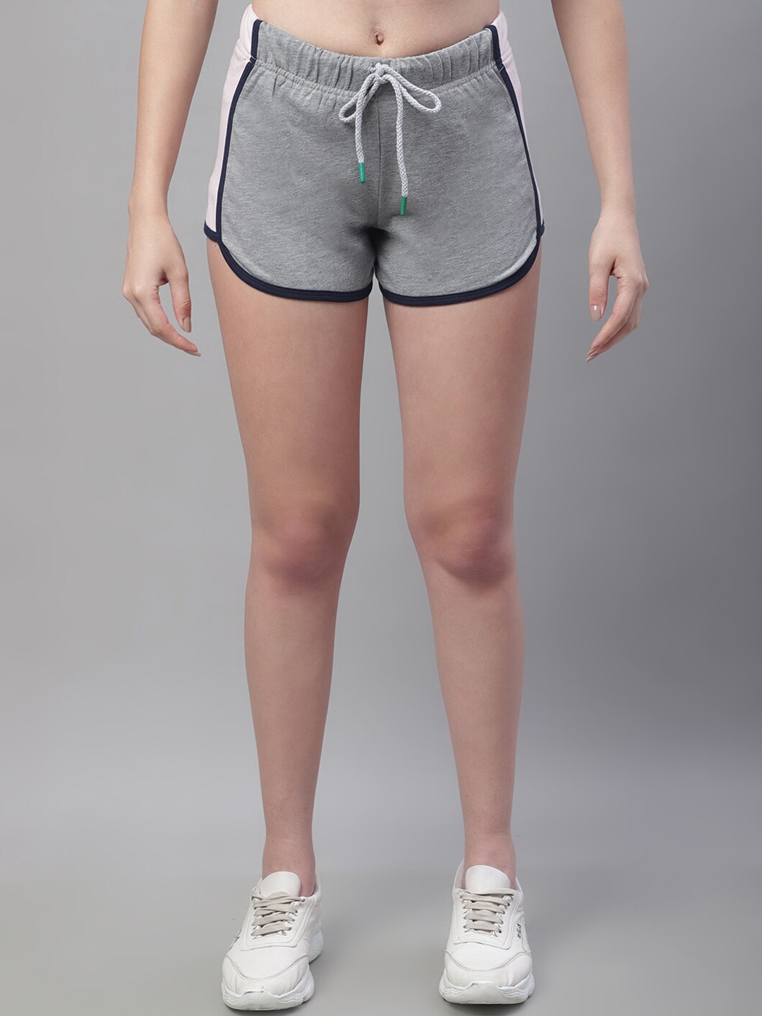 

Rute Women High-Rise Cotton Regular Slim Fit Shorts, Grey