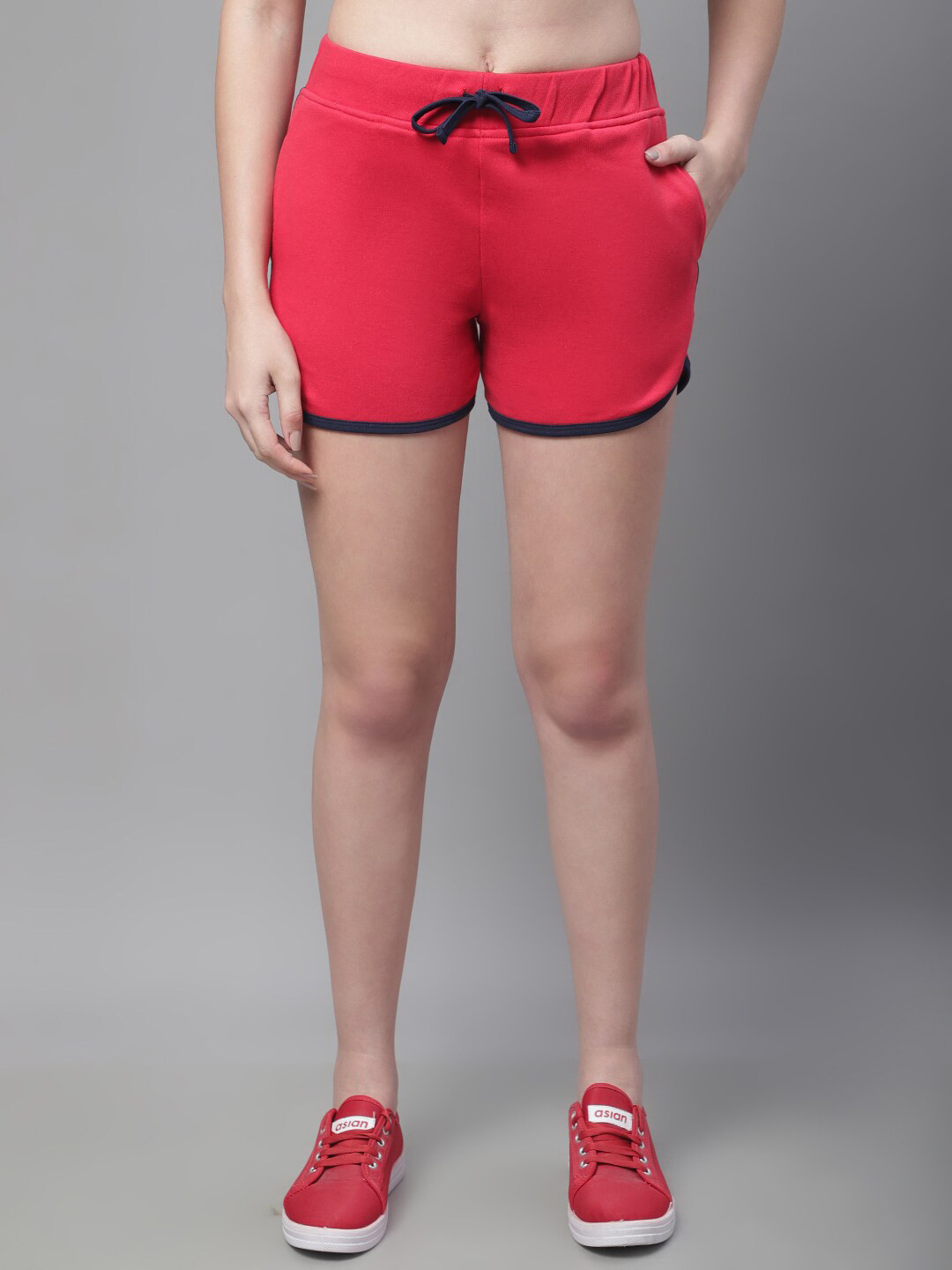 

Rute Women Slim Fit Mid-Rise Outdoor Sports Shorts, Red
