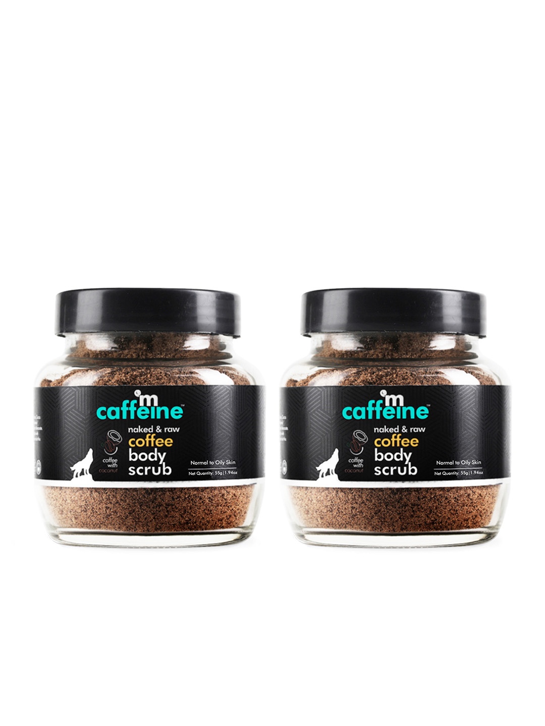 

MCaffeine Set of 2 Exfoliating Coffee Body Scrub for Tan Removal - 55g each, Brown