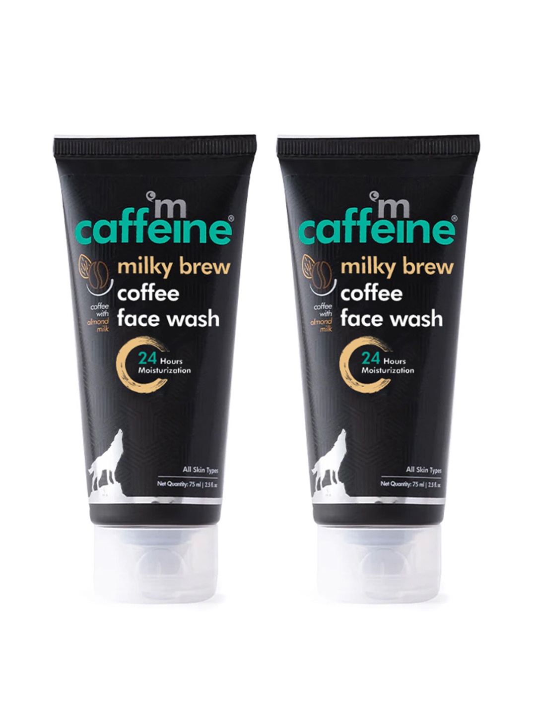 

MCaffeine Set of 2 Coffee & Milk Face Wash with Shea Butter & Almond Milk - 75ml each, Black
