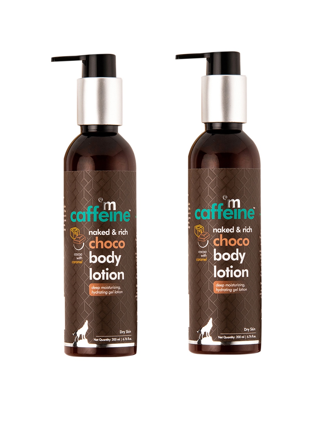 

MCaffeine Set of 2 Deep Moisturizing Choco Body Lotion for Dry Skin - 200ml each, Brown
