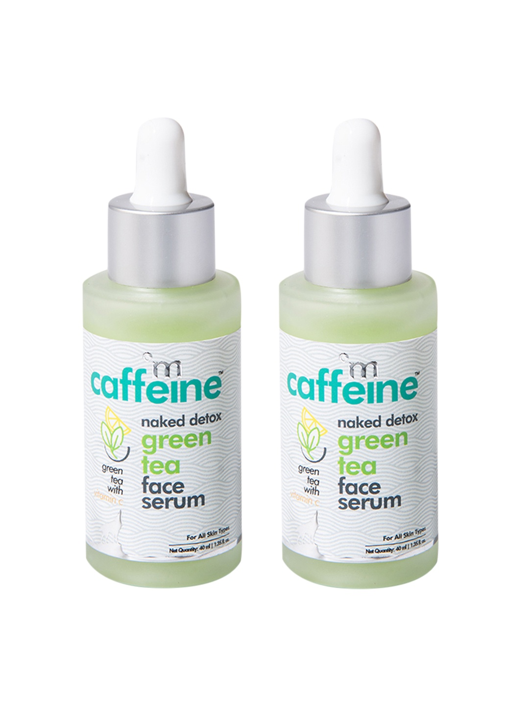 

MCaffeine Set of 2 Vitamin C Green Tea Face Serum with Hyaluronic Acid - 40ml each, White