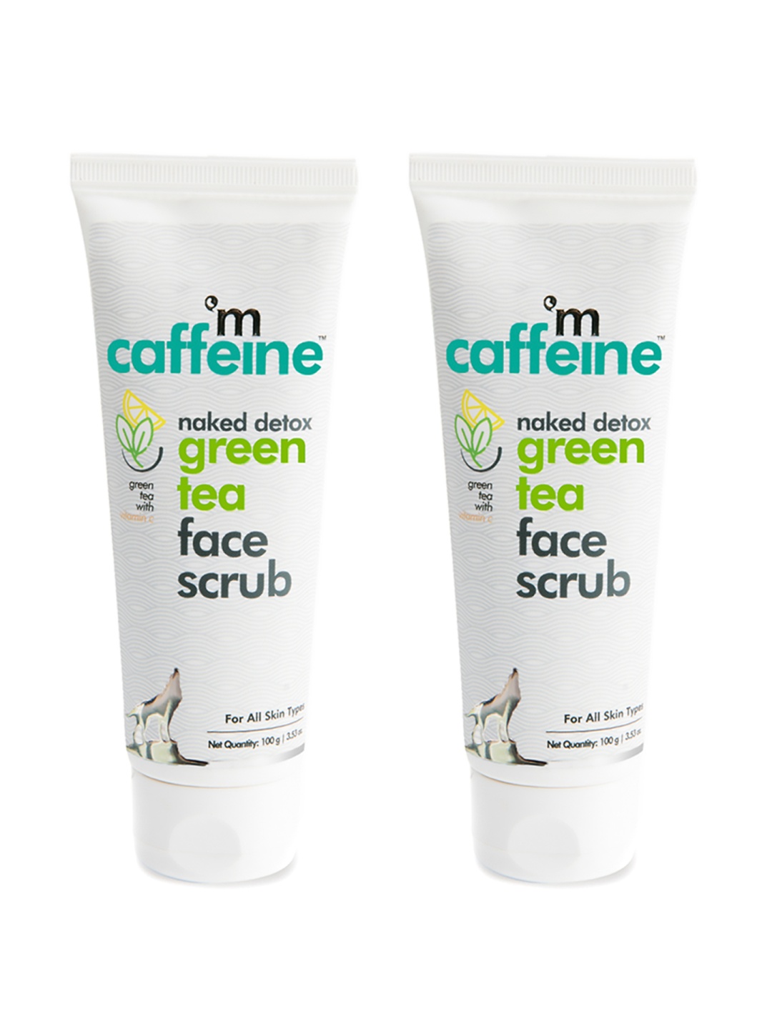 

MCaffeine Set of 2 Green Tea Face Scrub with Vitamin C - 100g each, White