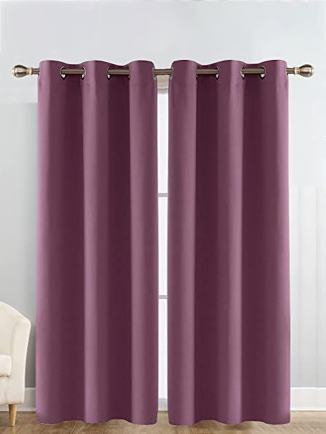 

JARS Collections Purple 2 Pieces Silk Black Out Window Curtain