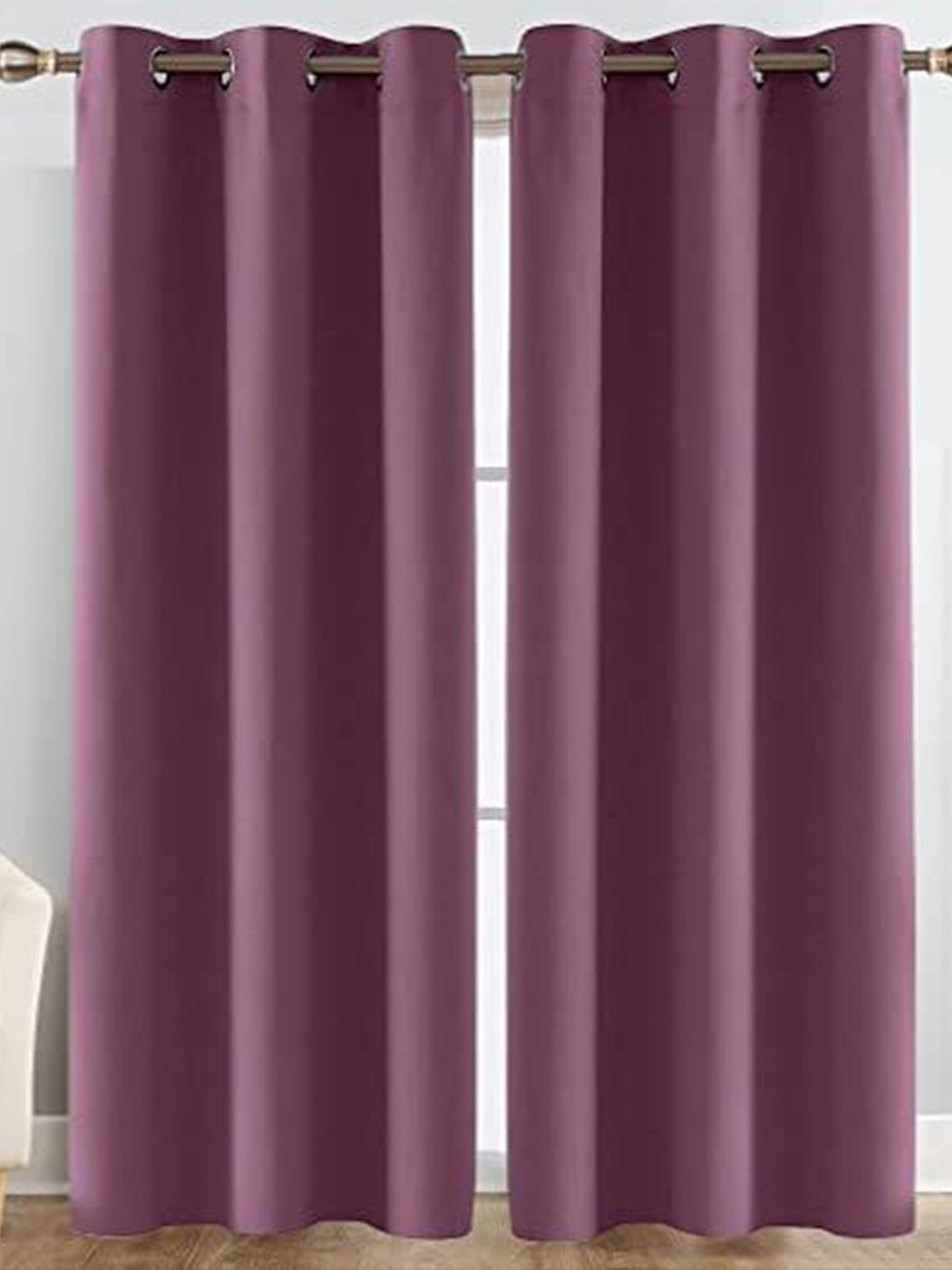 

JARS Collections Purple 2 Pieces Silk Black Out Door Curtain