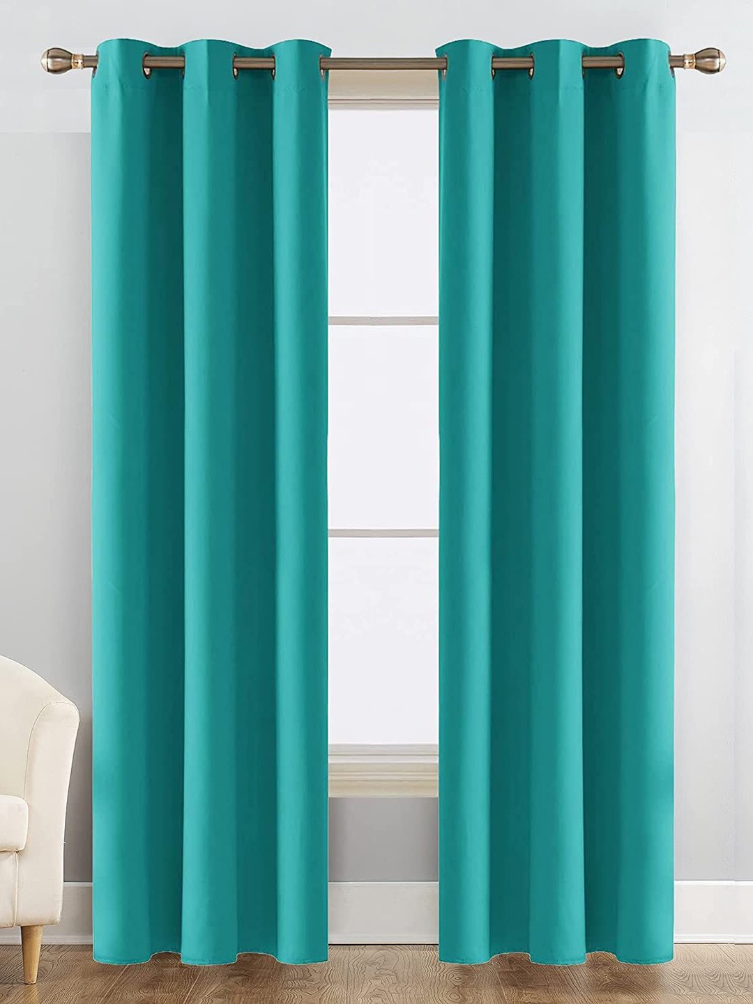 

JARS Collections Blue 2 Pieces Silk Black Out Long Door Curtain