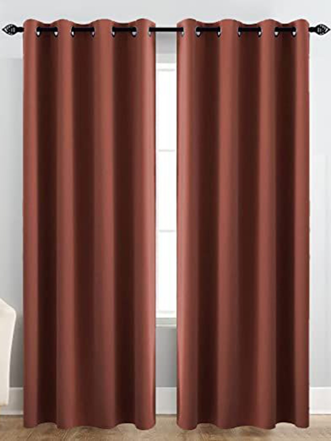 

JARS Collections Rust Red Silk Black Out Window Curtain