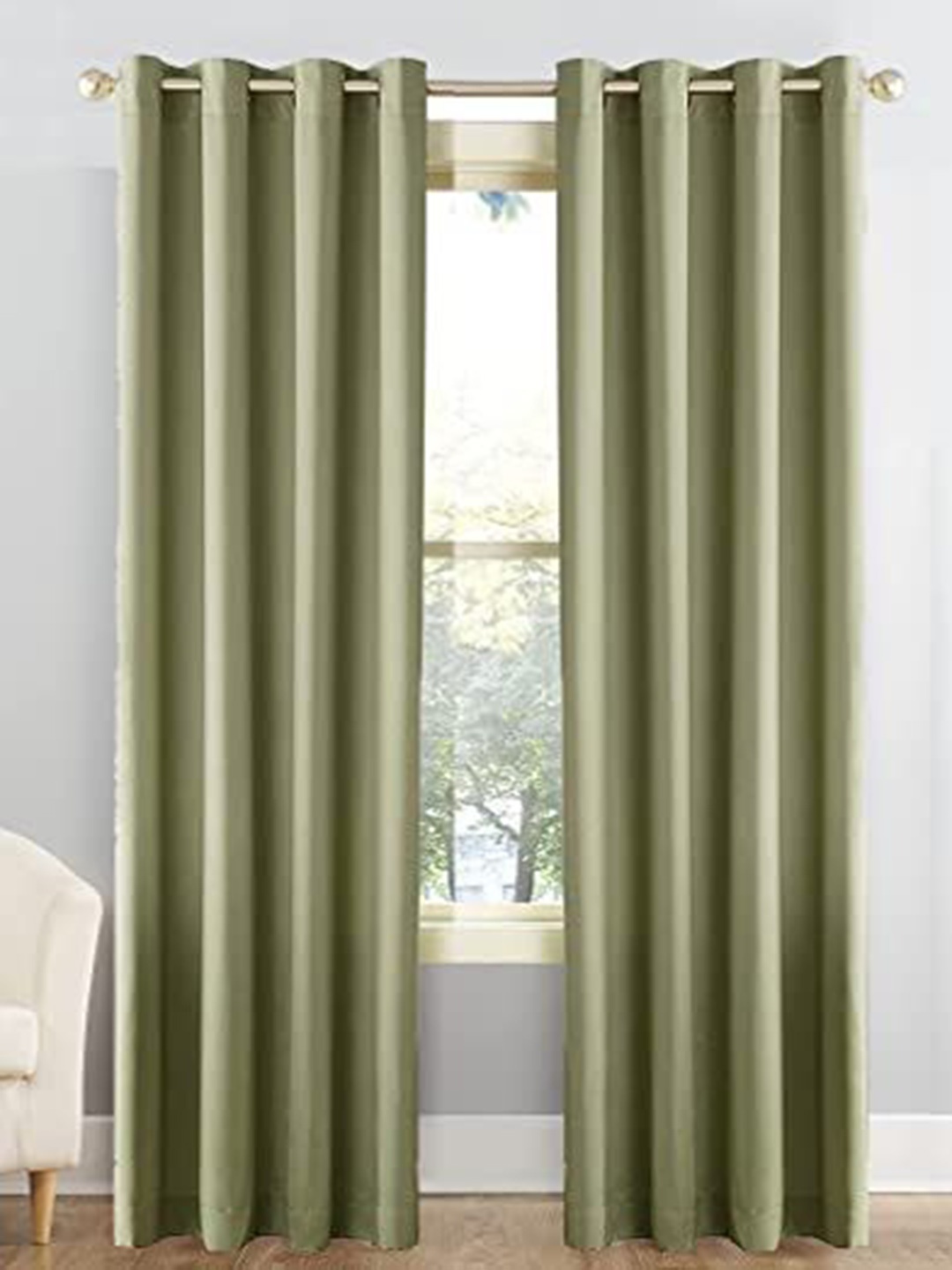 JARS Collections Green Silk Black Out Door Curtain