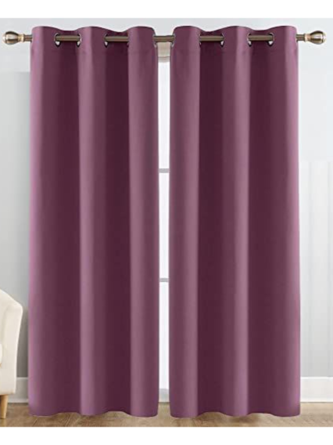 

JARS Collections Purple Silk Black Out Long Door Curtain