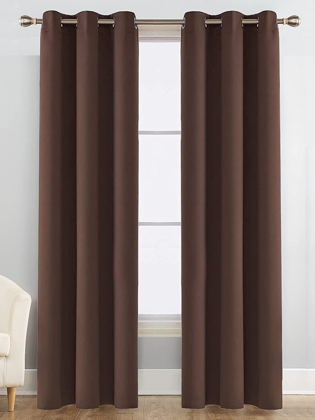 

JARS Collections Brown Silk Black Out Long Door Curtain