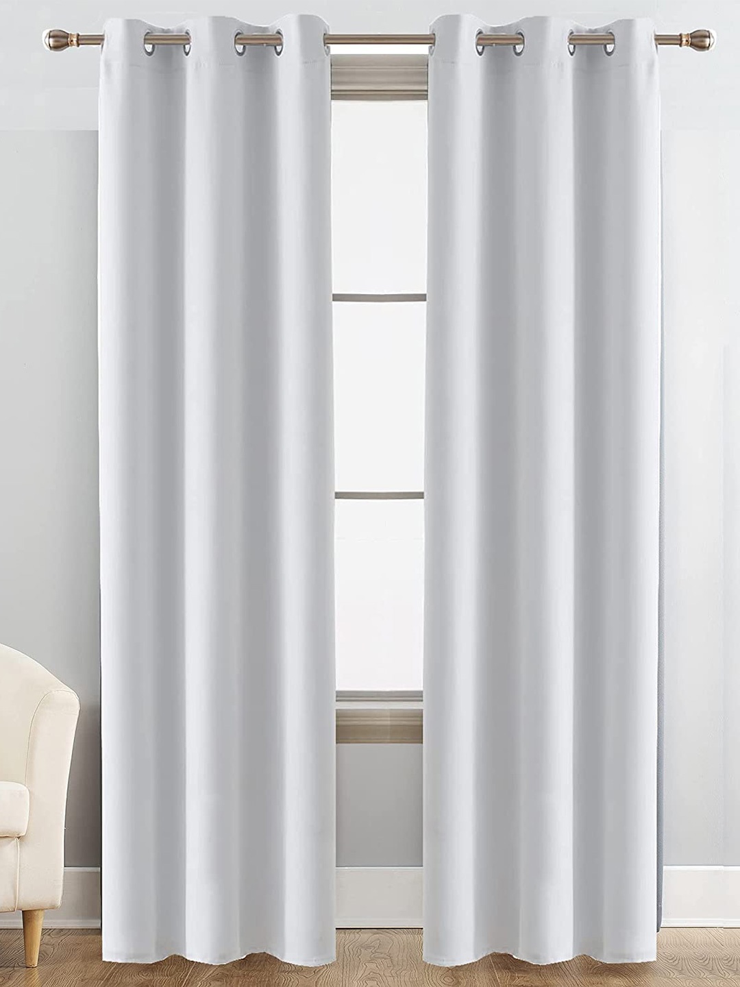 

JARS Collections Grey 2 Pieces Silk Black Out Window Curtain