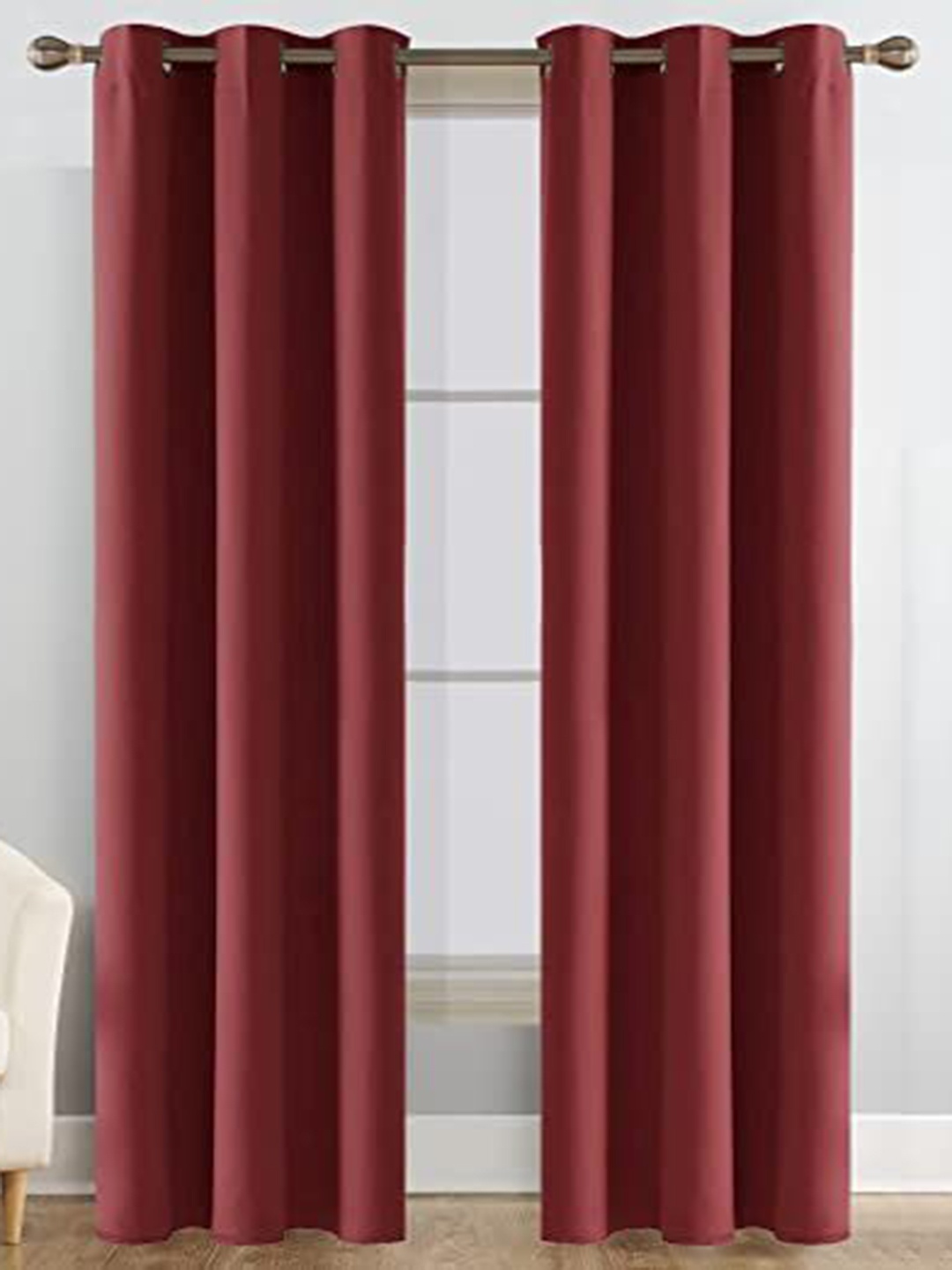 

JARS Collections Maroon Silk Black Out Window Curtain