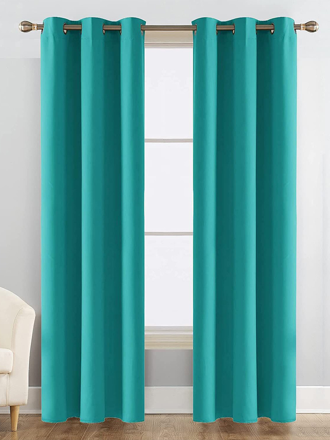 

JARS Collections Blue Silk Black Out Long Door Curtain