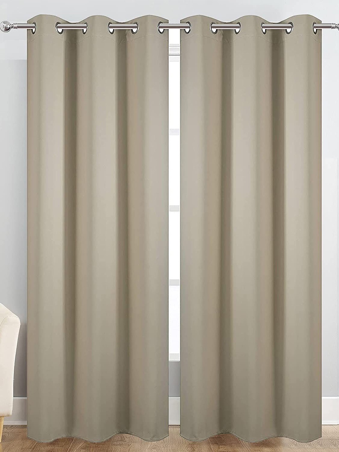 

JARS Collections Gold-Toned 2 Pieces Silk Black Out Door Curtain