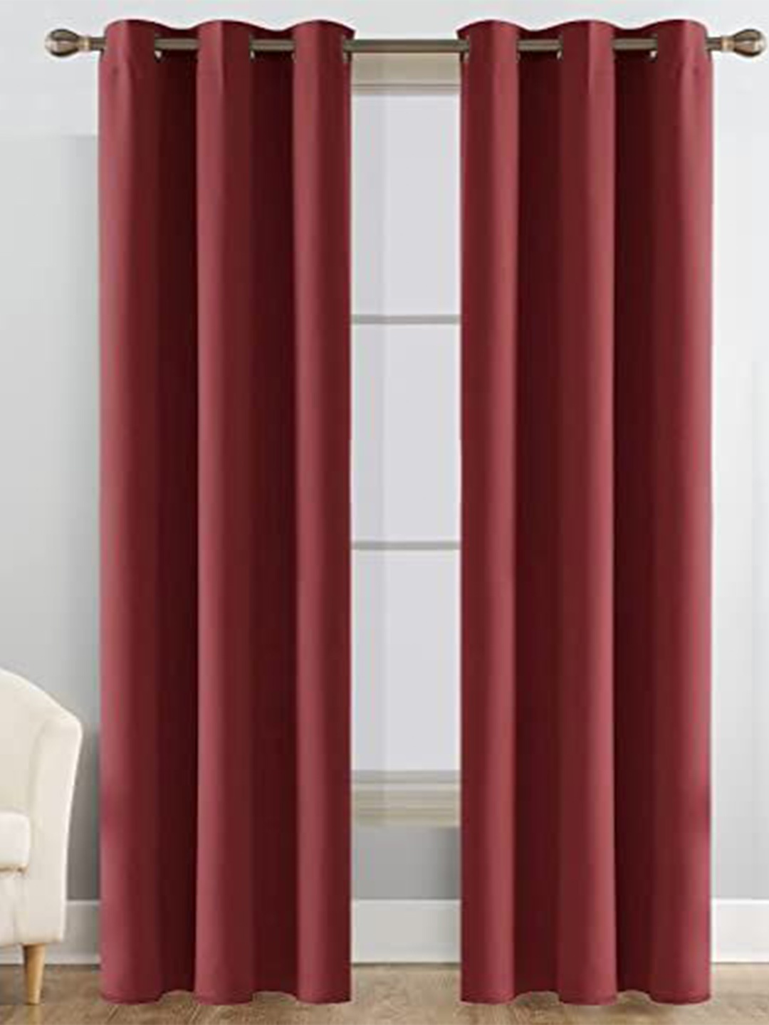 

JARS Collections Maroon Silk Black Out Door Curtain