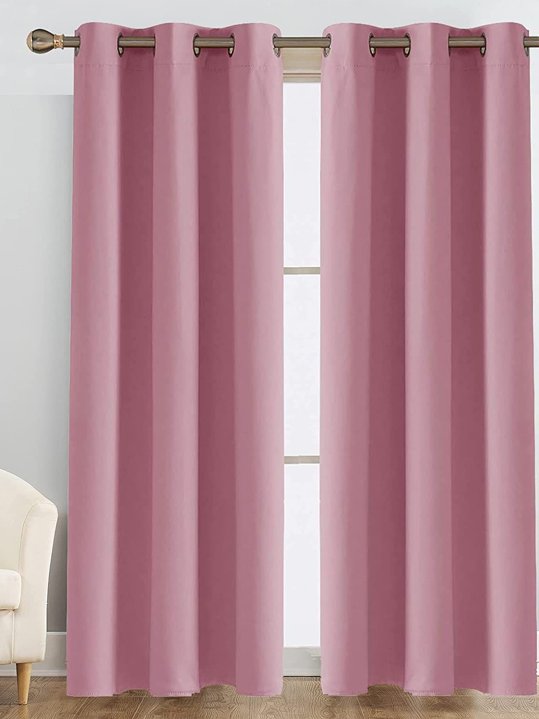 

JARS Collections Pink Silk Black Out Long Door Curtain