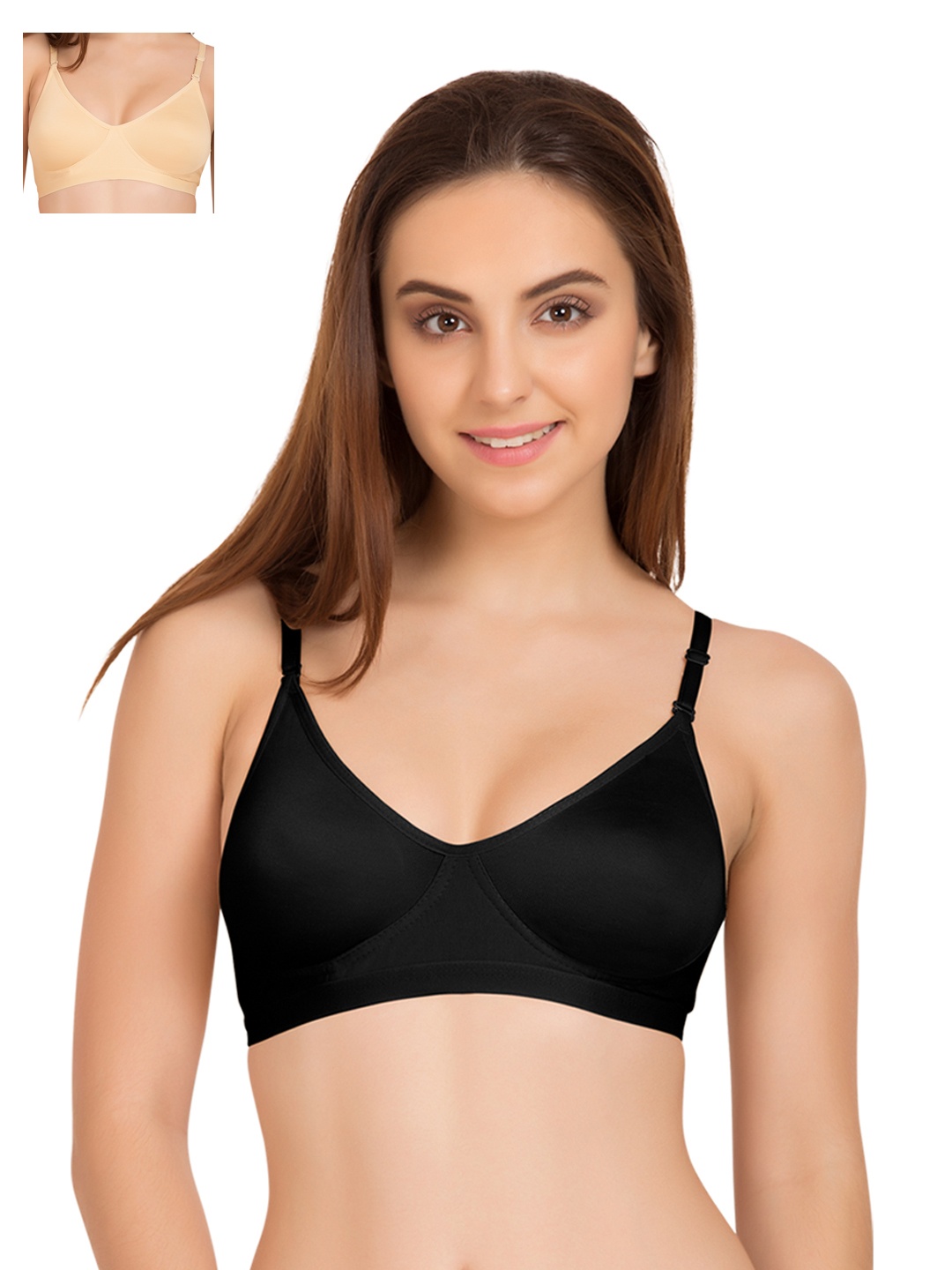 

Tweens Pack of 2 Full-Coverage T-shirt Bras TW9265, Black