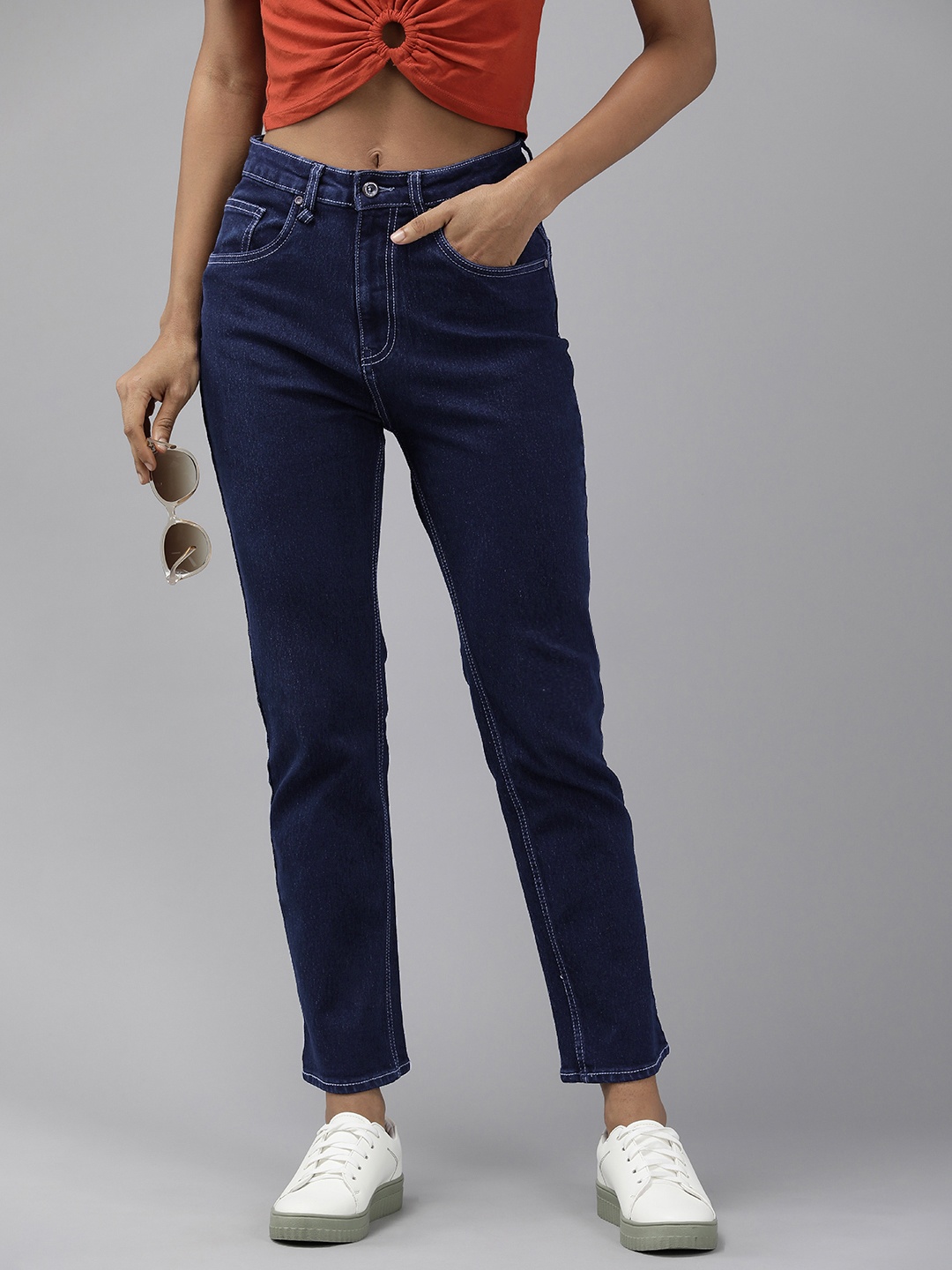 

Roadster Women Mid-Rise Straight Fit Jeans, Blue