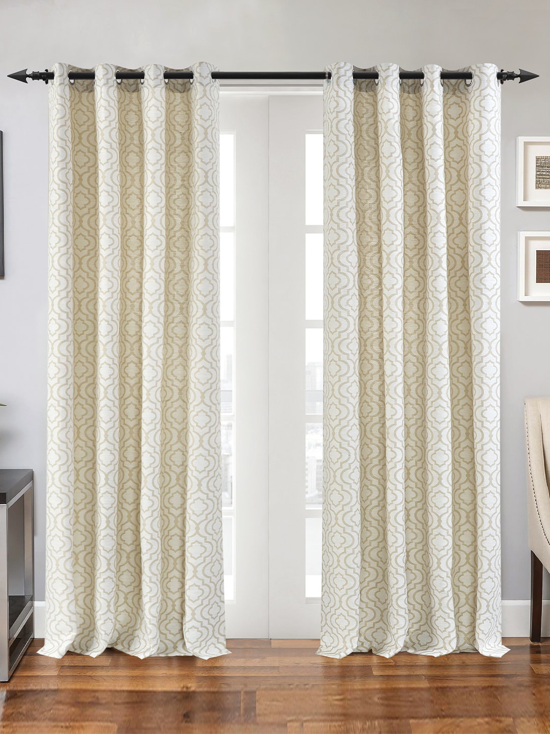 

Deco Window Black 2 Pieces Adjustable Curtain Rods With Brackets