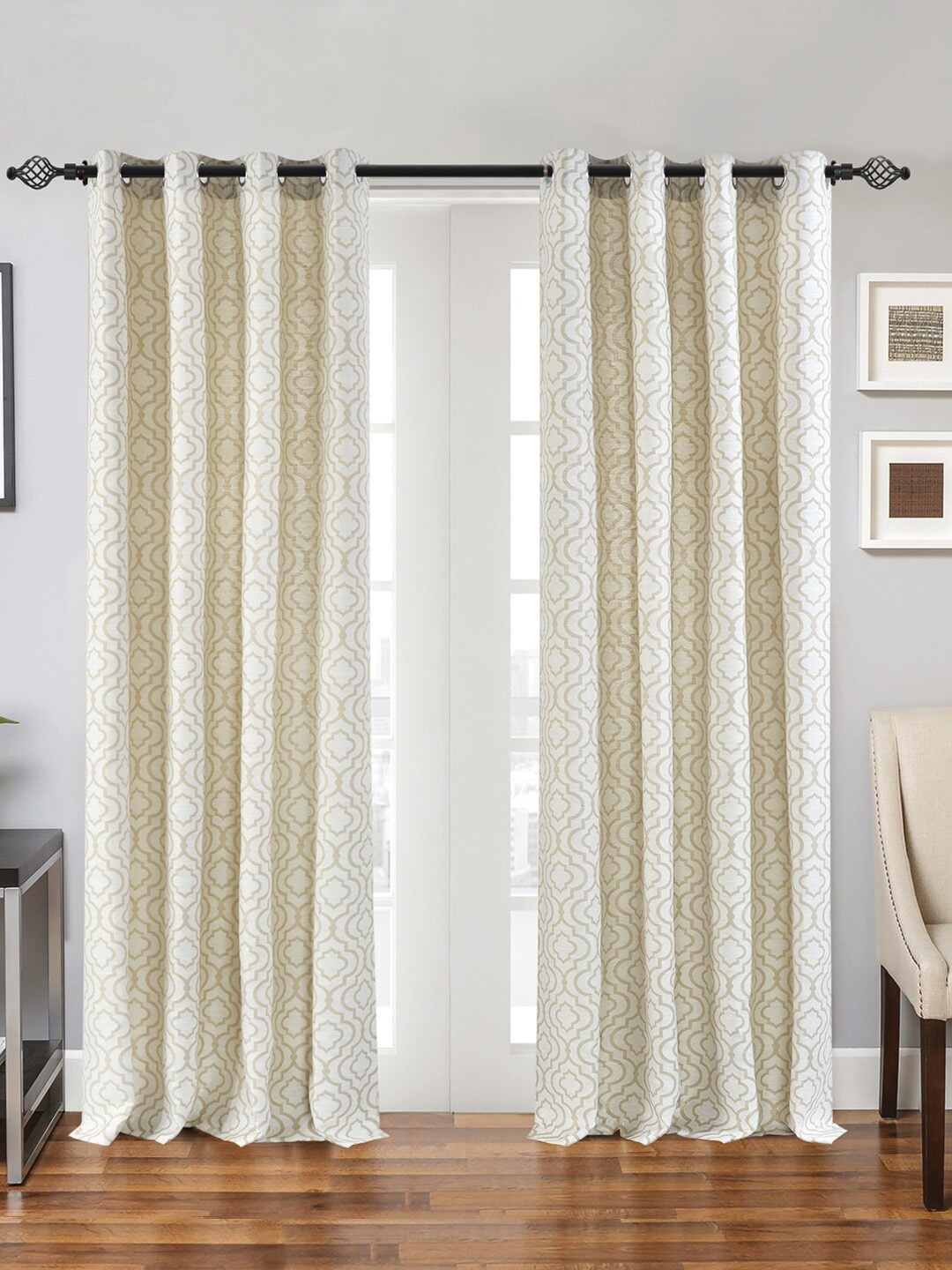 

Deco Window Black 2 Pieces Extendable Curtain Rods With Brackets