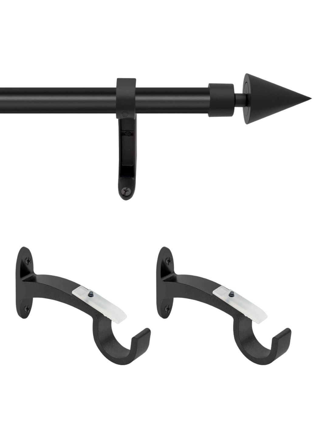 

Deco Window Extendable Curtain Rods With Brackets, Black