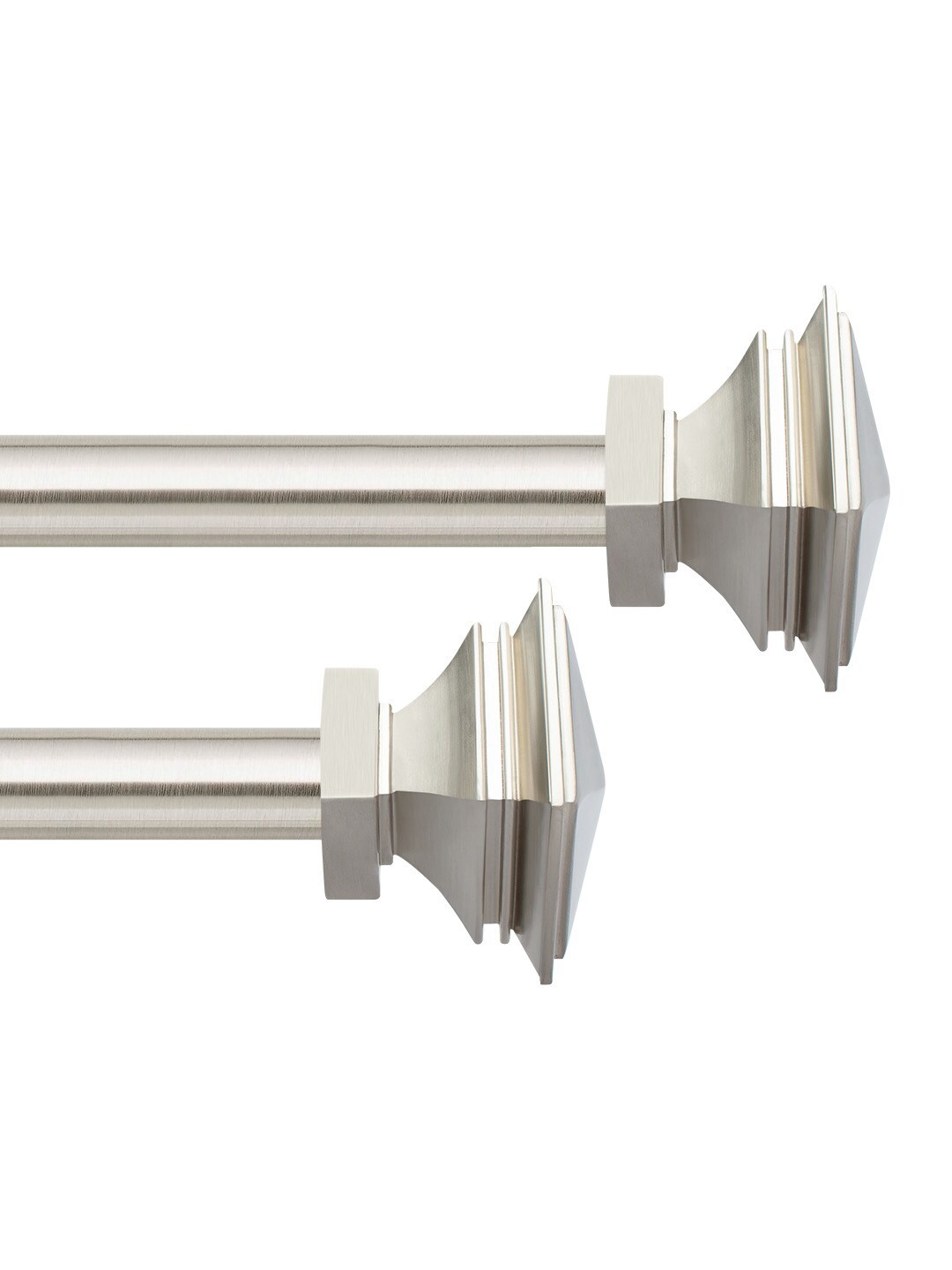 

Deco Window Silver Toned Extendable Curtain Rods With Brackets