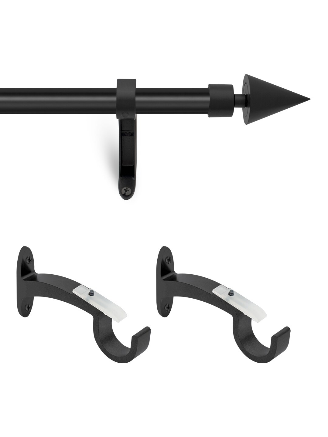 

Deco Window Black Extendable Curtain Rods and Brackets