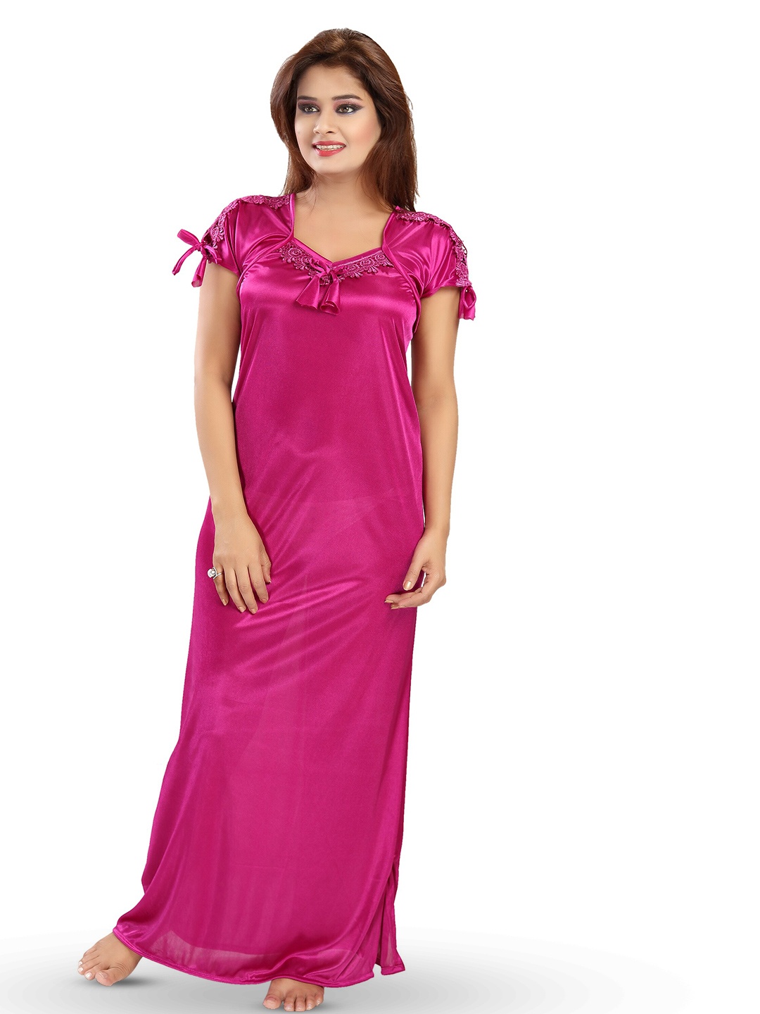 

SHOPPING STATION Sweetheart Neck Satin Maxi Nightdress, Pink