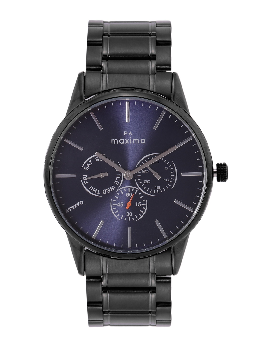 

maxima Men Stainless Steel Bracelet Style Straps Analogue Multi Function Watch O-65582CMGB, Navy blue