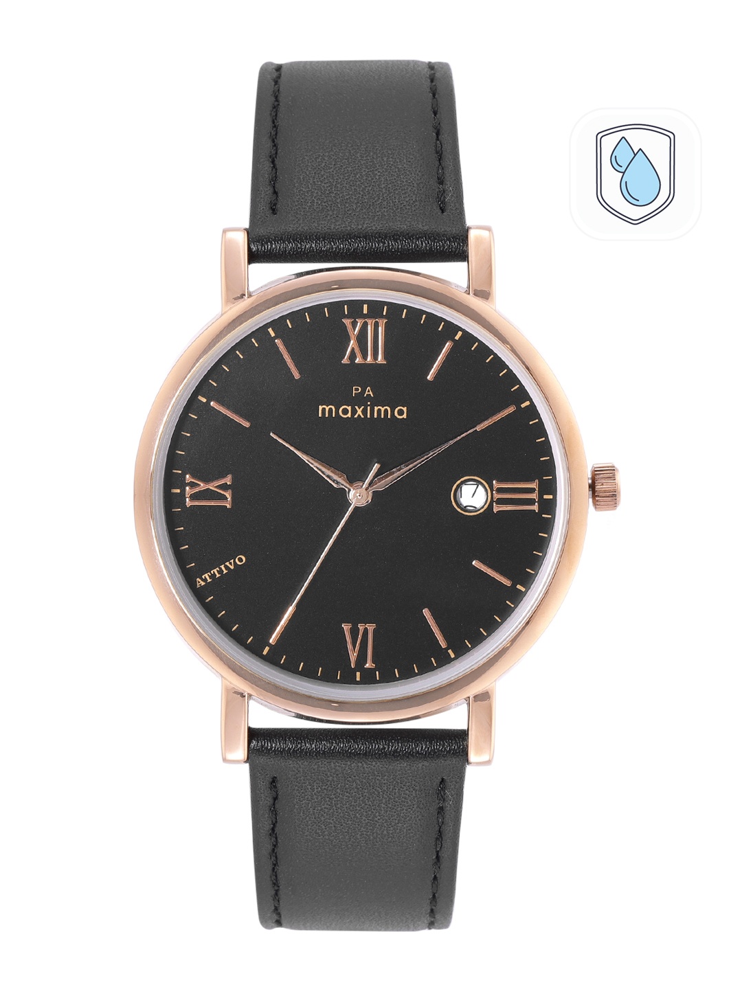 

maxima Men Analogue Watch 66710LMGR, Black