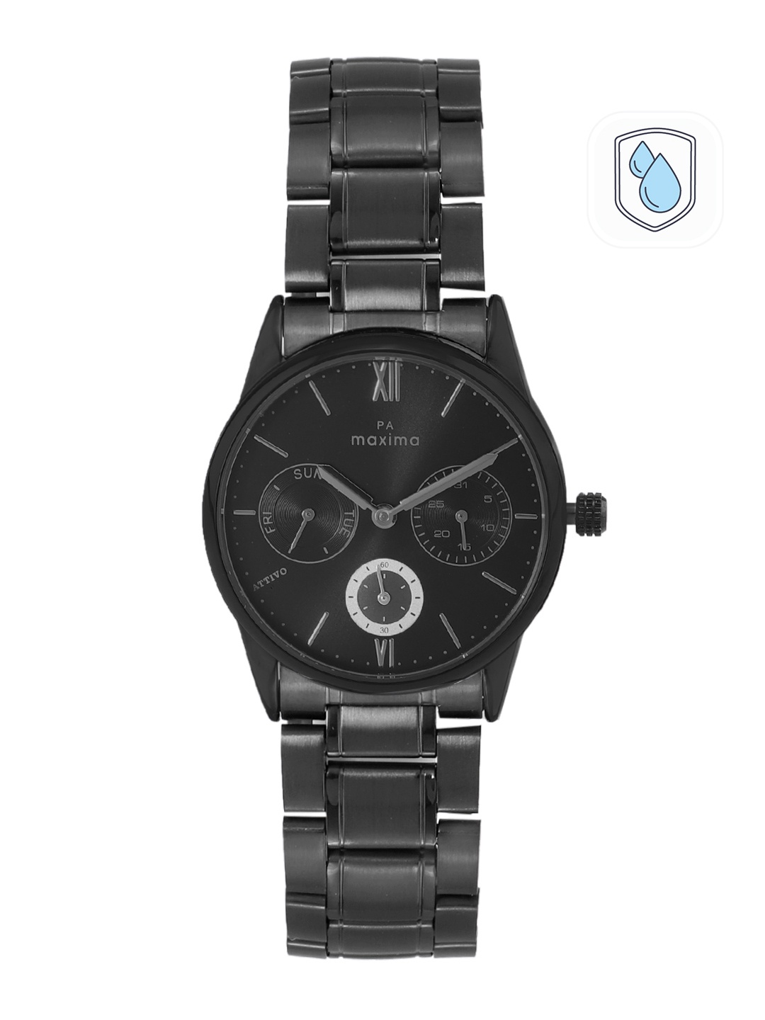 

maxima Women Stainless Steel Bracelet Style Straps Analogue Watch 65591CMLB, Black