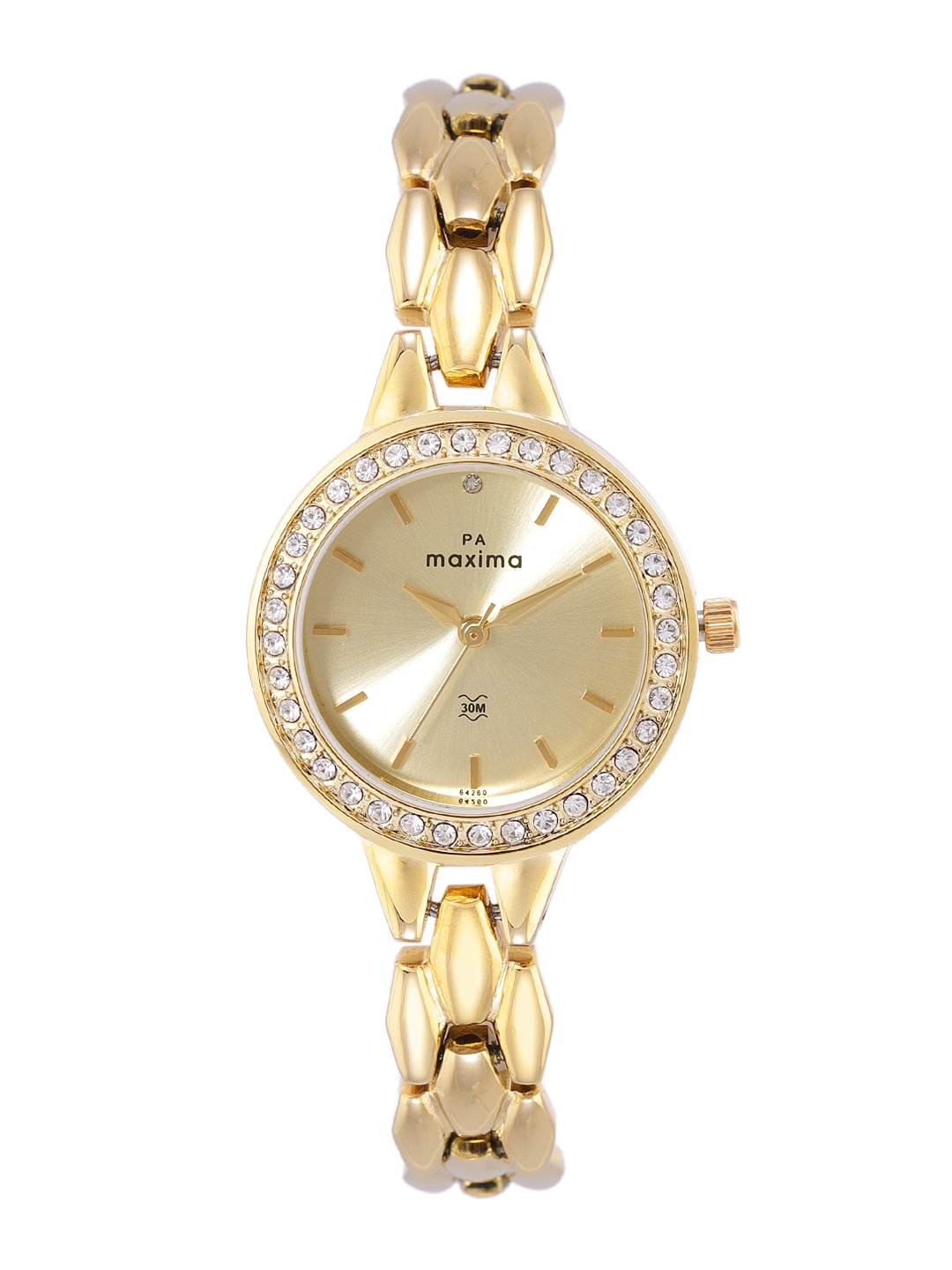 

maxima Women Bracelet Style Straps Analogue Watch O-64260BMLY, Gold