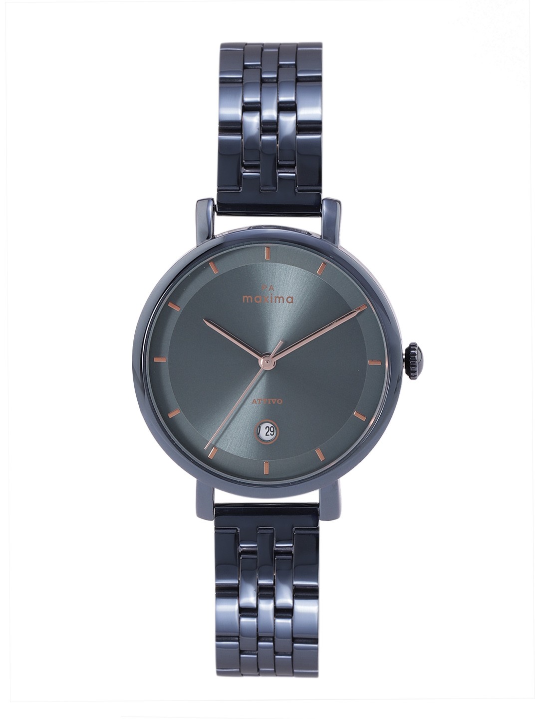 

maxima Women Stainless Steel Bracelet Style Straps Analogue Watch O-66610CMLG, Blue