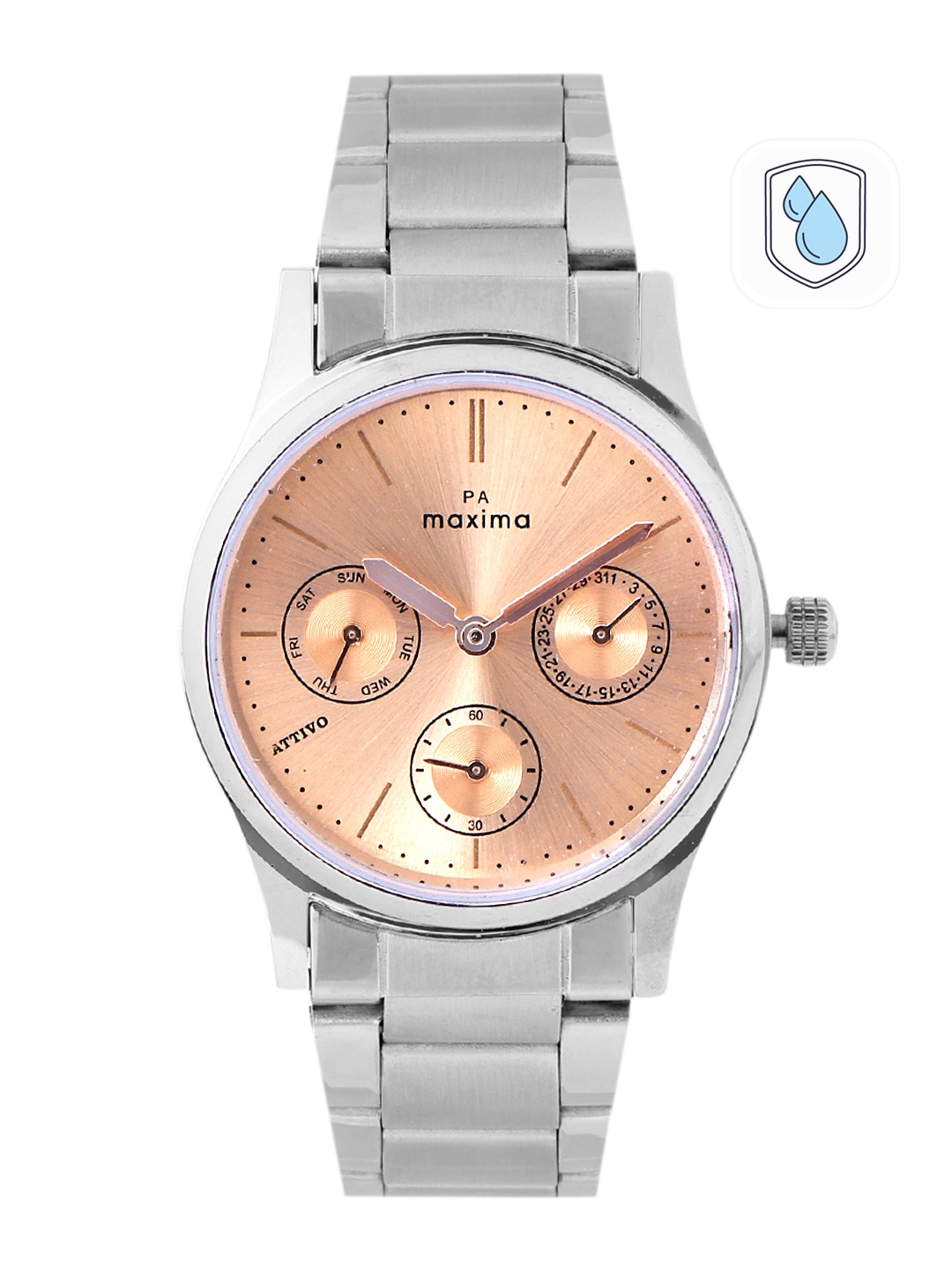 

maxima Women Bracelet Style Straps Analogue Multi Function Watch 65572CMLI, Rose gold