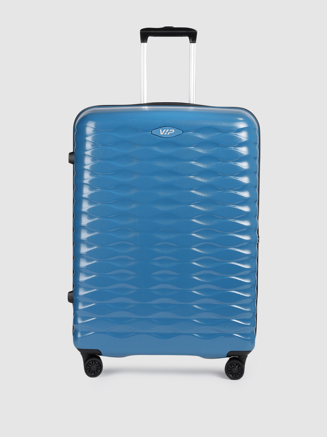 

VIP Foxtrot Textured Hard-Sided Large Trolley Suitcase, Blue