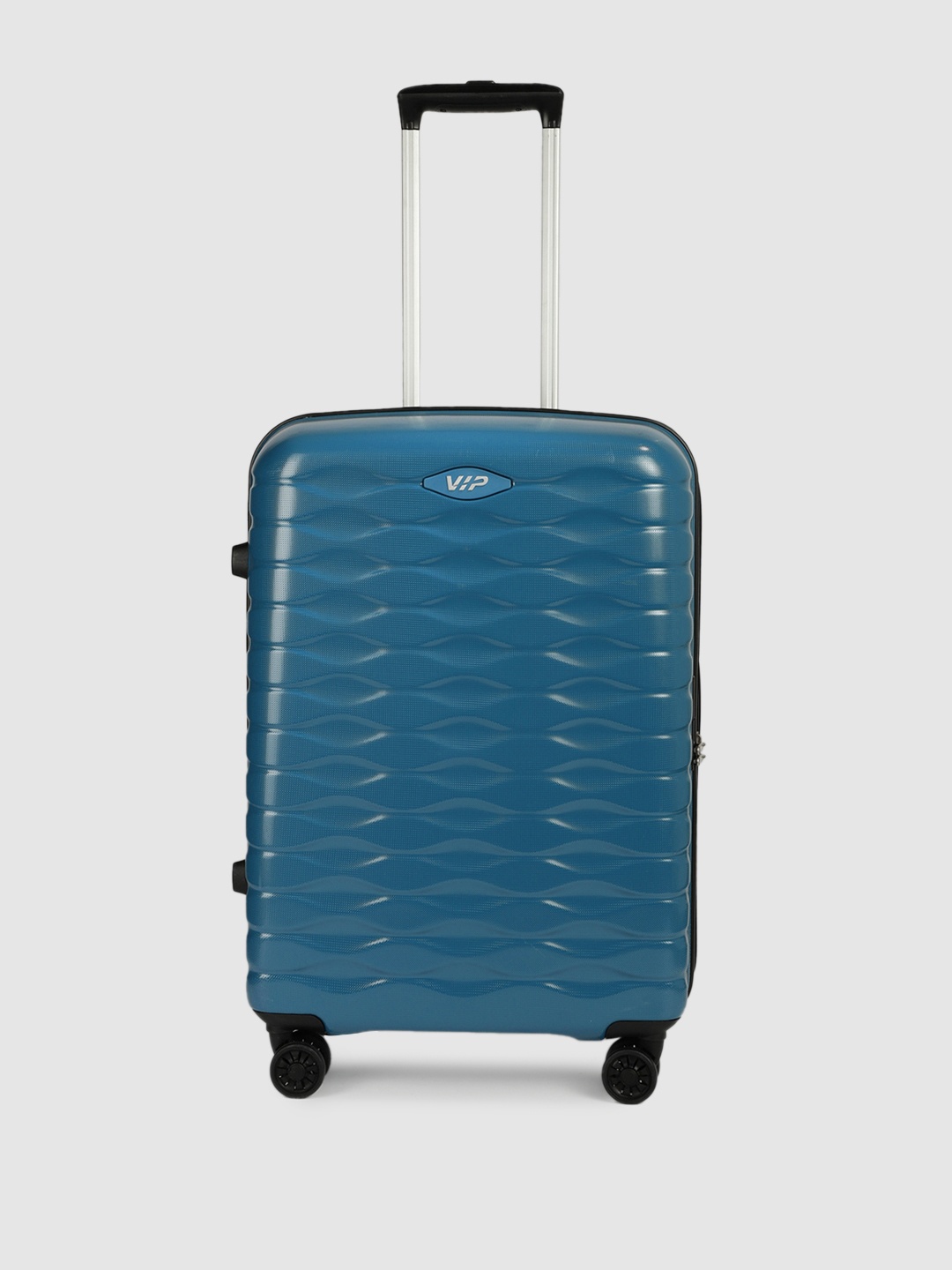 

VIP Foxtrot Textured Hard-Sided Medium Trolley Suitcase, Blue