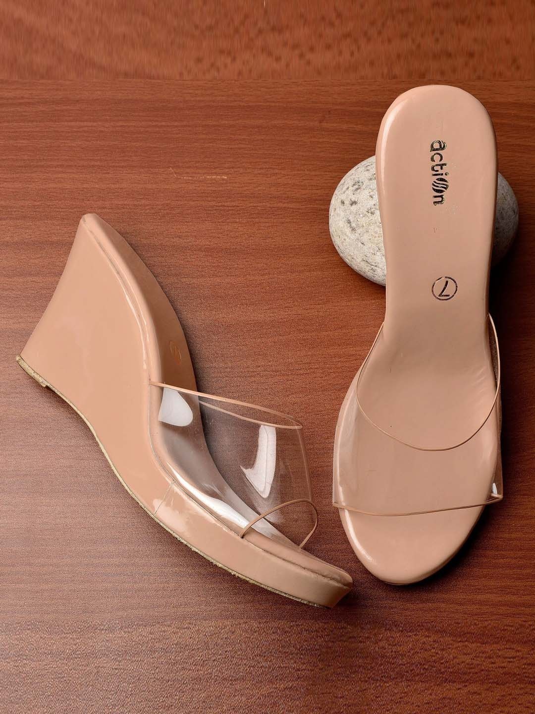 

Action Open Toe Comfort Wedges, Nude