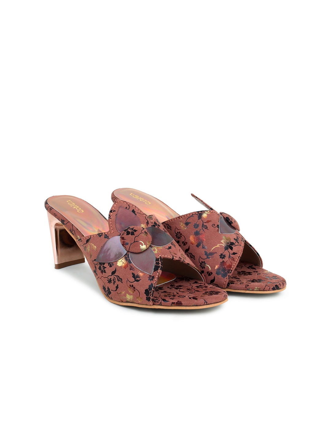 

Action Pink Printed Slim Heeled Sandals