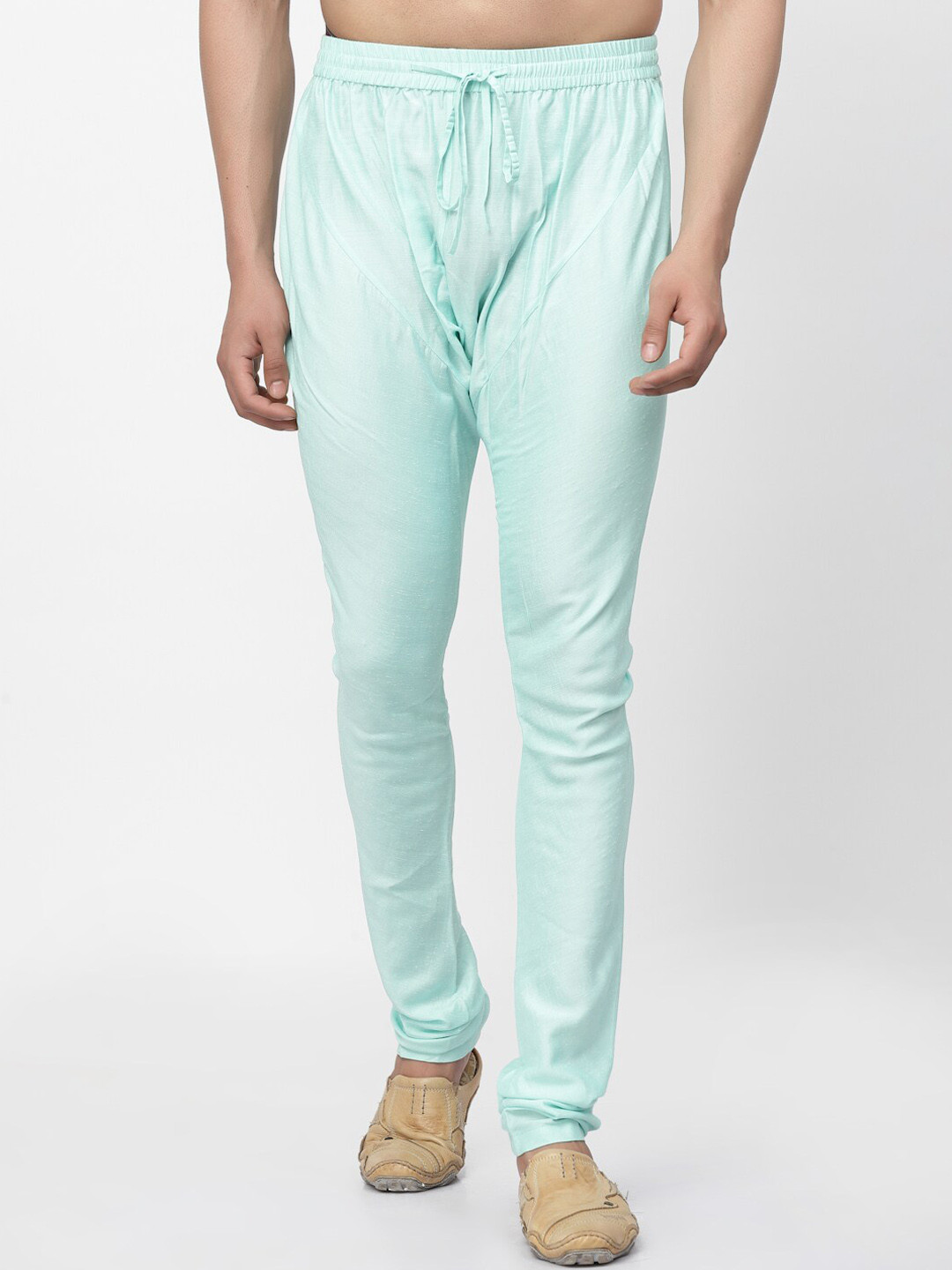 

LELA Men Straight Fit Churidar, Turquoise blue