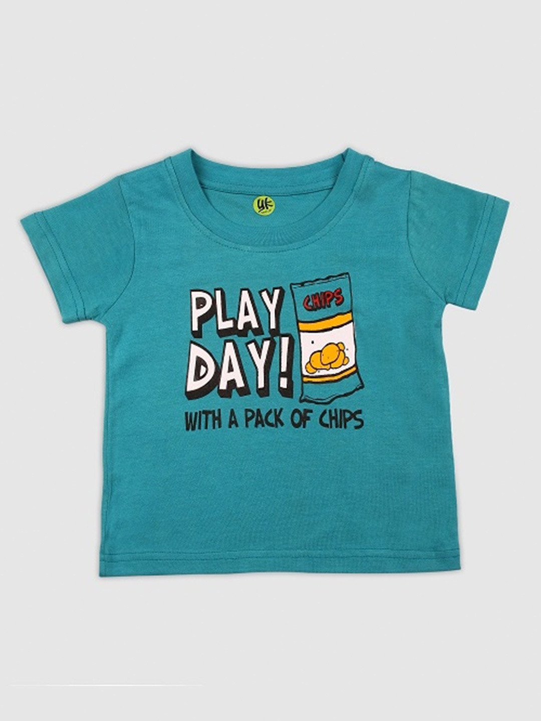 

YK Boys Typography Printed Cotton T-shirt, Teal