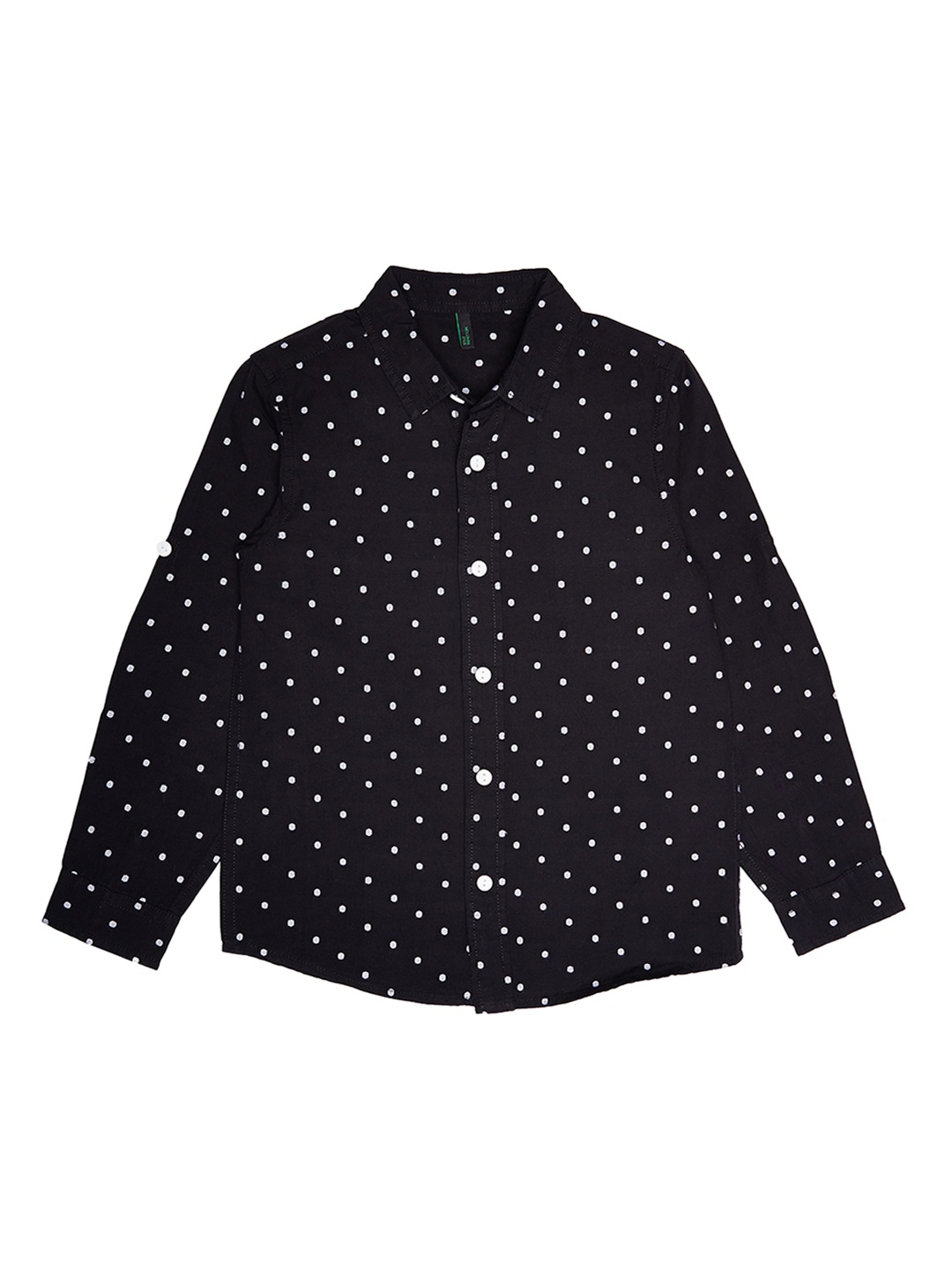 

United Colors of Benetton Boys Black Regular Fit Printed Casual Shirt