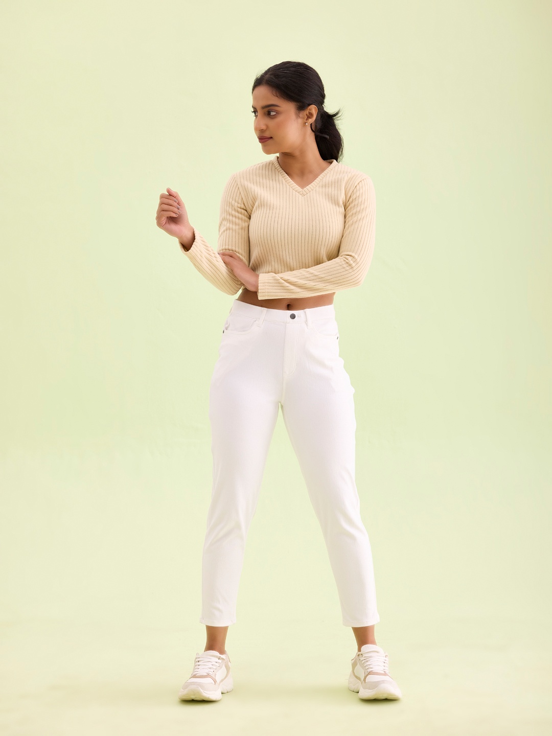 

Go Colors Women Plus Size Slim Fit Jeggings, White