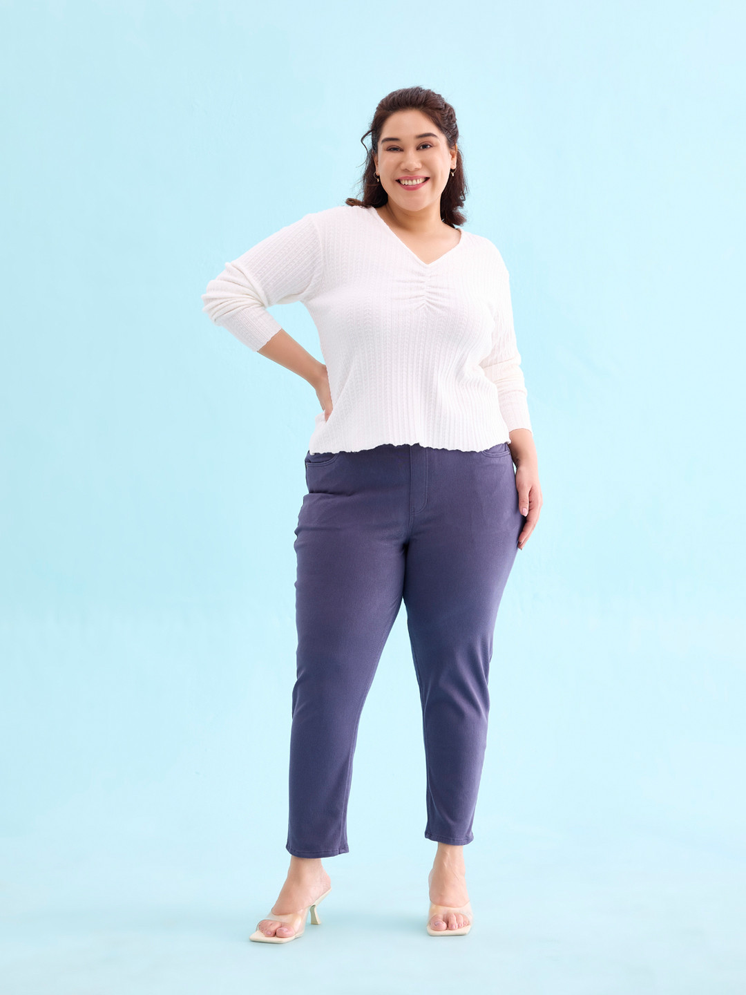

Go Colors Women Plus Size Slim Fit Jeggings, Blue